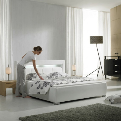 Skóra Łóżko Podkładka Design Luxury Double Hotel Sleep Pokój Małżeństwo łóżko