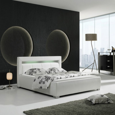 Skóra Łóżko Podkładka Design Luxury Double Hotel Sleep Pokój Małżeństwo łóżko