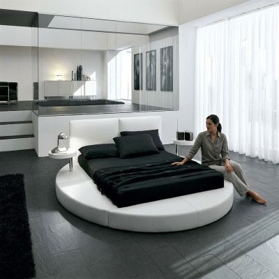 Okrągłe łóżko Okrągły Design łóżko Skóra Double Hotel Frame Luxury Sleep
