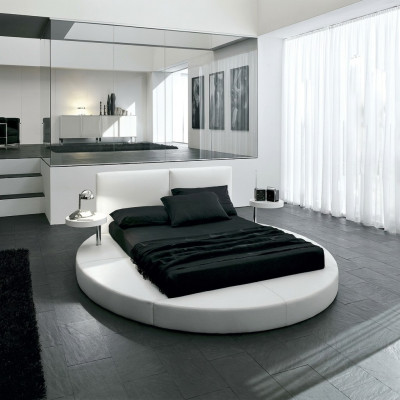 Okrągłe łóżko Okrągły Design łóżko Skóra Double Hotel Frame Luxury Sleep