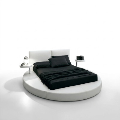 Okrągłe łóżko Okrągły Design łóżko Skóra Double Hotel Frame Luxury Sleep