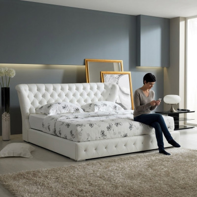Designerskie łóżko Chesterfield Skóra Hotelowe łóżko podwójne luksusowe łóżko Pokój