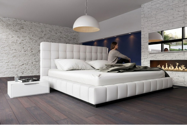 Designerskie łóżko tapicerowane Łóżko Białe łóżka łóżko skórzane Podwójne łóżko podwójne łóżko designerskie