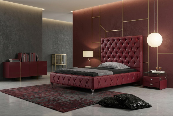 Designerskie łóżko Chesterfield Skóra Hotelowe łóżko luksusowe dwuosobowe Pokój