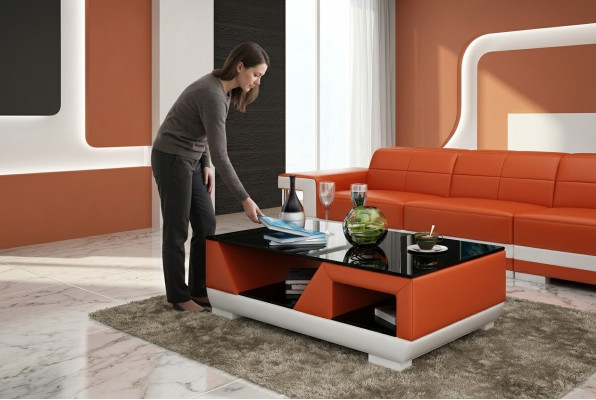 Klasyczny luksusowy designerski stolik kawowy sofa wystrój salonu Tabela Skóra