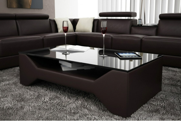 Klasyczny luksusowy designerski stolik kawowy z dekorem sofa do salonu Tabela Skóra