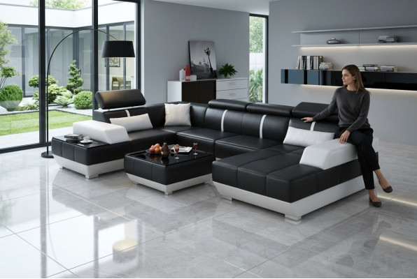 Design Żywy krajobraz U Form duża Narożnikowa kanapa Sofa Kanapa Podkładka xxl Ustawić
