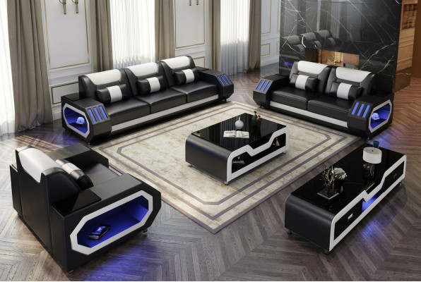 Zestaw sofowy Zestaw 3+2+1 miejsce do siedzenia stolik kawowy Kredens Ustawić Design Modern