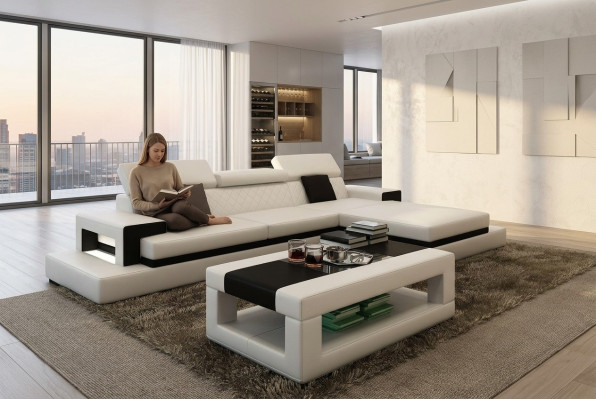 Sofy Narożnikowa kanapa Sofa skórzana Podkładka Żywy krajobraz Couch Sofa Zestaw narożny
