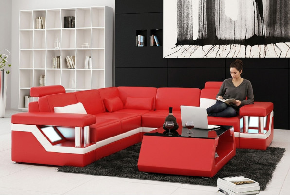 Designerska Sofa Kanapa Narożnikowa kanapa Skóra Włókienniczy Podkładka Ustawić Żywy krajobraz