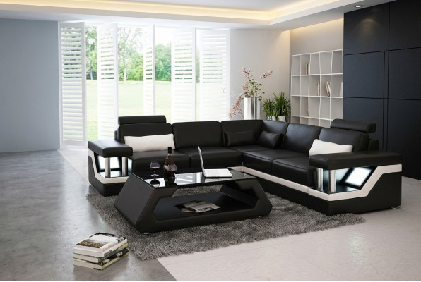 Meble narożne Skóra sofa Podkładka do wypoczynku Designerska tapicerowana kanapa narożna