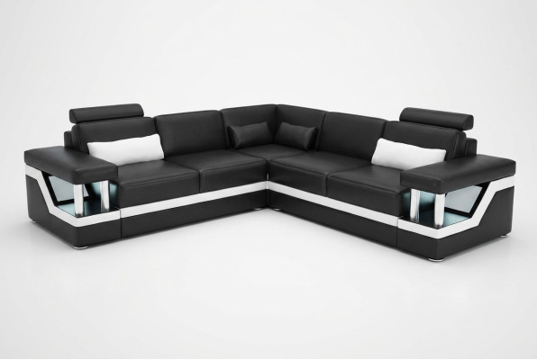 Meble narożne Skóra sofa Podkładka do wypoczynku Designerska tapicerowana kanapa narożna