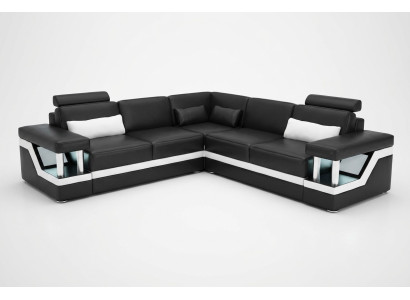 Meble narożne Skóra sofa Podkładka do wypoczynku Designerska tapicerowana kanapa narożna