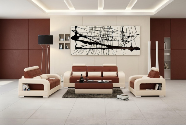 Nowoczesna skórzana sofa rozkładana Zestaw sofowy 3+2+1 Obcios designerska sofa xlmeble