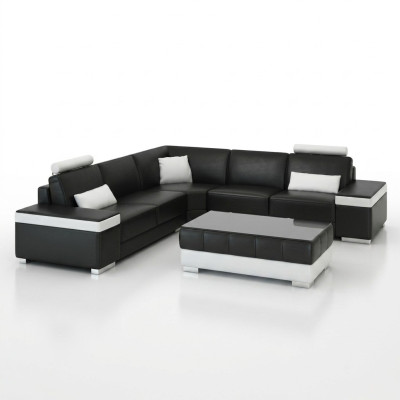 Sofa skórzana w kształcie litery L Podkładka Siedziba Couch Ustaw Narożnikowa kanapa Sofa Couch