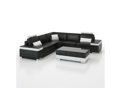 Sofa skórzana w kształcie litery L Podkładka Siedziba Couch Ustaw Narożnikowa kanapa Sofa Couch