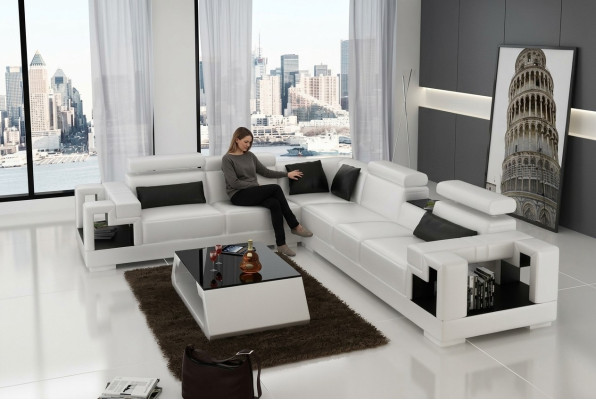 Designerska Sofa Kanapa Narożnikowa kanapa Skóra Żywy krajobraz Włókienniczy Podkładka Ustawić