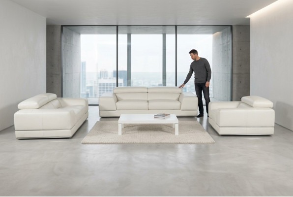 Skórzana sofa Couch Żywy krajobraz 3+1+1 Nowy Ustawić Sofę Zestaw sofowy