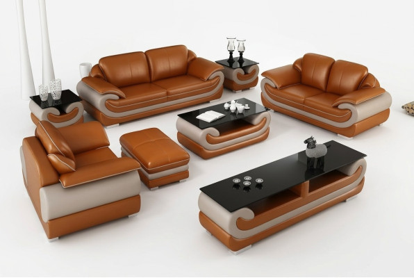 Skórzana Sofa Kanapa Żywy krajobraz 3+2 miejsce siedzące Ustawić Design Nowoczesna Sofa xlmebleble.pl