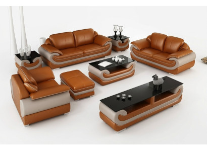 Skórzana Sofa Kanapa Żywy krajobraz 3+2 miejsce siedzące Ustawić Design Nowoczesna Sofa xlmebleble.pl