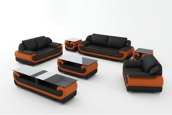 Skórzana sofa kanapa Żywy krajobraz 3+1+1 miejsce do siedzenia Ustawić Design Modern Sofa