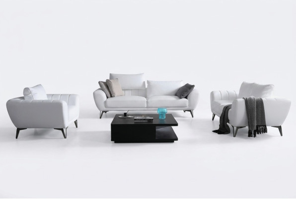 Komplet mebli skórzanych - eleganckie designerskie kanapy, meble do salonu