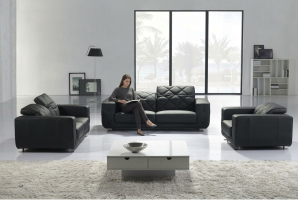 Skórzana sofa Zestaw sofowy 3+2+1 miejsce do siedzenia Zestaw Ustawić ozdobną tapicerowaną sofę kanapową