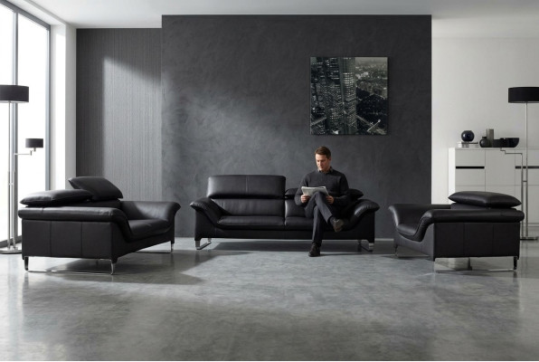 Skórzana sofa kanapa Żywy krajobraz 3+2 miejsce do siedzenia Ustawić nowoczesną dekoracyjną sofę