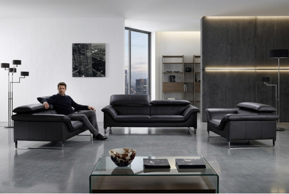 Skórzana sofa kanapa Żywy krajobraz 3+1+1 miejsce do siedzenia Ustawić nowoczesną designerską sofę