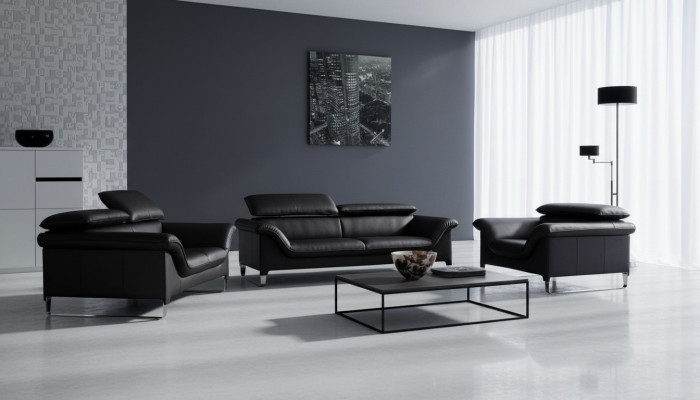 Skórzana sofa kanapa Żywy krajobraz 3+1+1 miejsce do siedzenia Ustawić nowoczesną designerską sofę