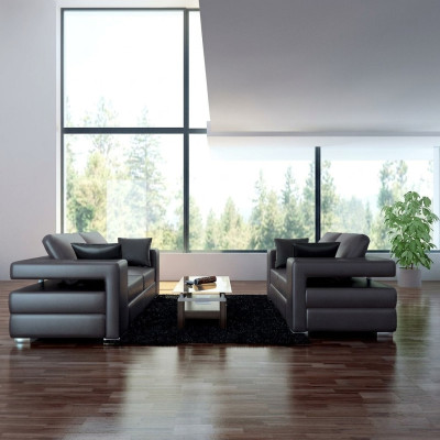 Nowoczesna Sofa Sofa Skórzana Kanapa Żywy krajobraz 3+2+1 Siedziba Ustawić Design