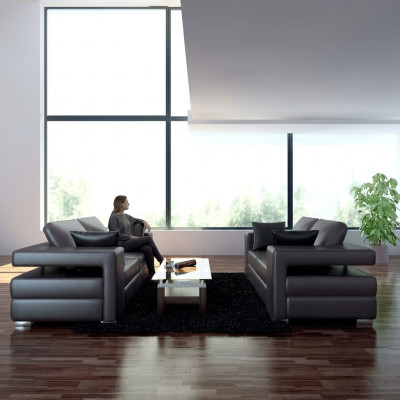 Skórzana sofa Żywy krajobraz 3+2 miejsce do siedzenia Ustawić Design Modern Sofa Couch