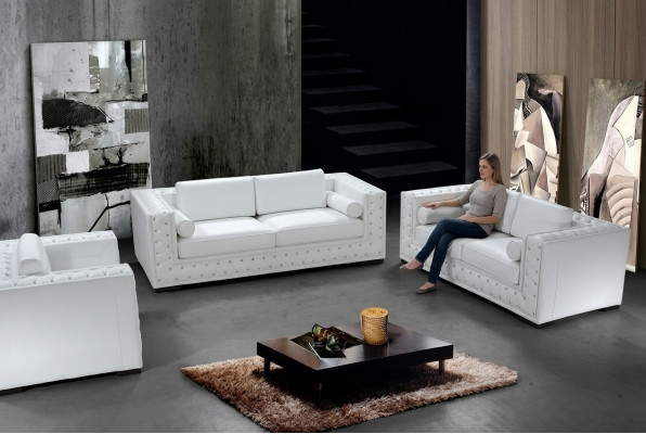 Zestaw sofowy 3+1+1 miejsce do siedzenia Zestaw Design Sofy Podkładka Kanapy Skóra Chesterfield