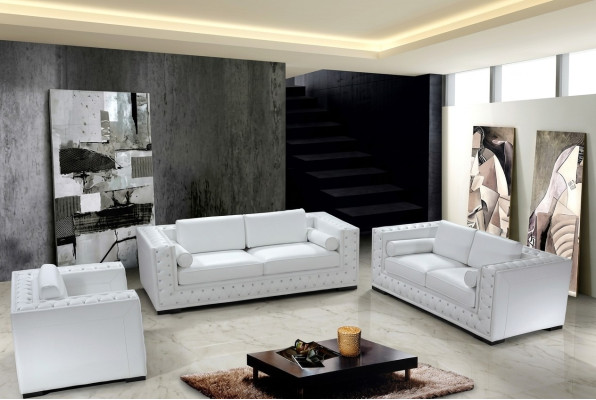 Zestaw sofowy 3+1+1 miejsce do siedzenia Zestaw Design Sofy Podkładka Kanapy Skóra Chesterfield