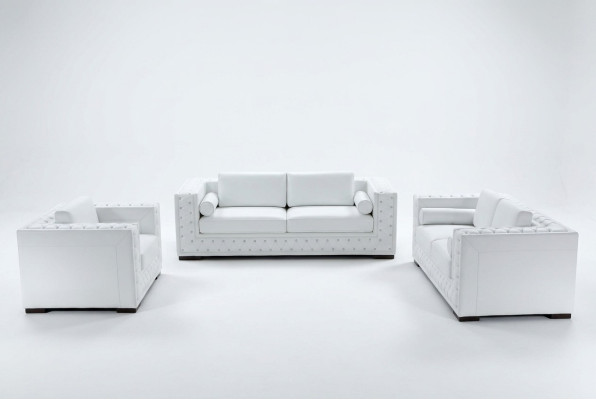 Zestaw sofowy 3+1+1 miejsce do siedzenia Zestaw Design Sofy Podkładka Kanapy Skóra Chesterfield