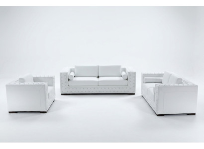 Zestaw sofowy 3+1+1 miejsce do siedzenia Zestaw Design Sofy Podkładka Kanapy Skóra Chesterfield