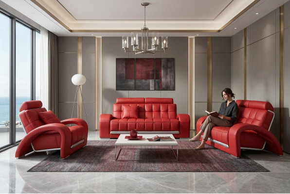Zestaw sofowy 3+2+1 miejsce do siedzenia Zestaw Design Sofy Podkładka Kanapy Skóra Modern