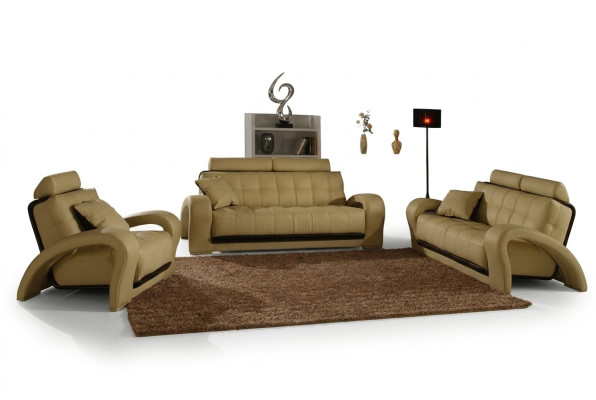 Skórzana sofa Żywy krajobraz 3+2 miejsce siedzące Ustawić Design Nowoczesny zestaw wypoczynkowy skórzany