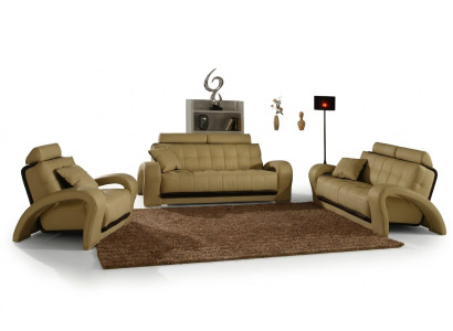 Skórzana sofa Żywy krajobraz 3+2 miejsce siedzące Ustawić Design Nowoczesny zestaw wypoczynkowy skórzany
