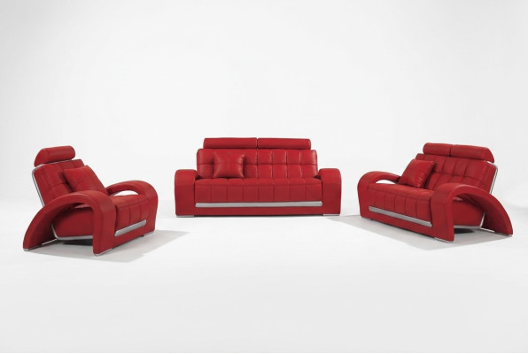 Skórzana sofa Kanapa Żywy krajobraz 3+1+1 miejsce siedzące Ustawić Sofa Zestaw sofowy