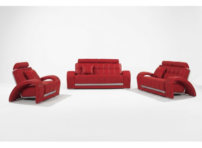 Skórzana sofa Kanapa Żywy krajobraz 3+1+1 miejsce siedzące Ustawić Sofa Zestaw sofowy