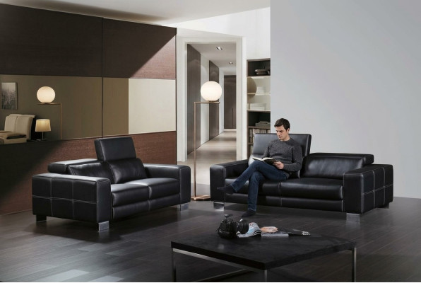 Zestaw skórzana sofa kanapa Żywy krajobraz 3+1+1 miejsce siedzące Ustawić Design Modern