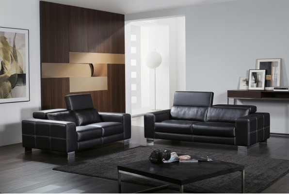 Zestaw skórzana sofa kanapa Żywy krajobraz 3+1+1 miejsce siedzące Ustawić Design Modern