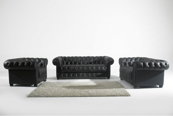 Chesterfield Sofa 2 miejsce do siedzenia Podkładka Design Couches Sofy Ustawić NOWOŚĆ