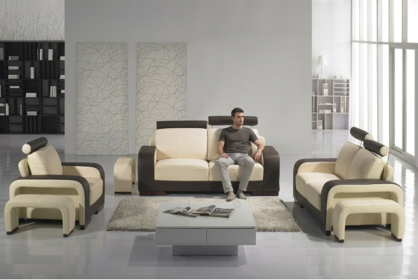 Skórzana sofa Zestaw sofowy 3+2+1 miejsce do siedzenia zestaw dekoracji Ustawić tapicerowaną sofę kanapową