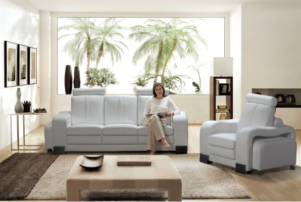 Sofa 3-miejsce siedzące Skórzana sofa Sofa TV Fotel Sofa tapicerowana Sofa wypoczynkowa