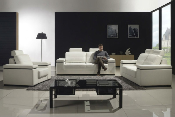 Sofa 3 miejsce do siedzenia Design Sofy Podkładka Nowoczesne Kanapy Skóra Relaks Trzyosobowa