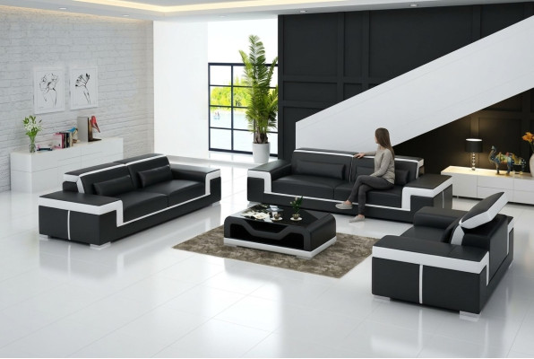 Design Podkładka Siedziba Kanapa 3 miejsce do siedzenia Ustawić Sofa Sofy Kanapy Dekoracja Skóra