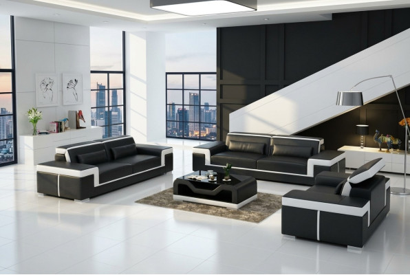 Design Podkładka Siedziba Kanapa 3 miejsce do siedzenia Ustawić Sofa Sofy Kanapy Dekoracja Skóra