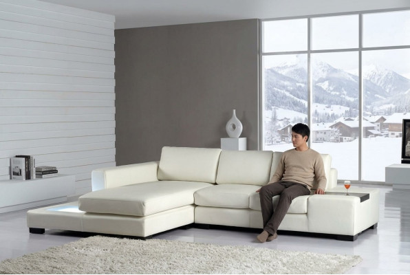 Sofa w kształcie litery L Podkładka Ustawić Design Żywy krajobraz Narożnikowa kanapa Skóra